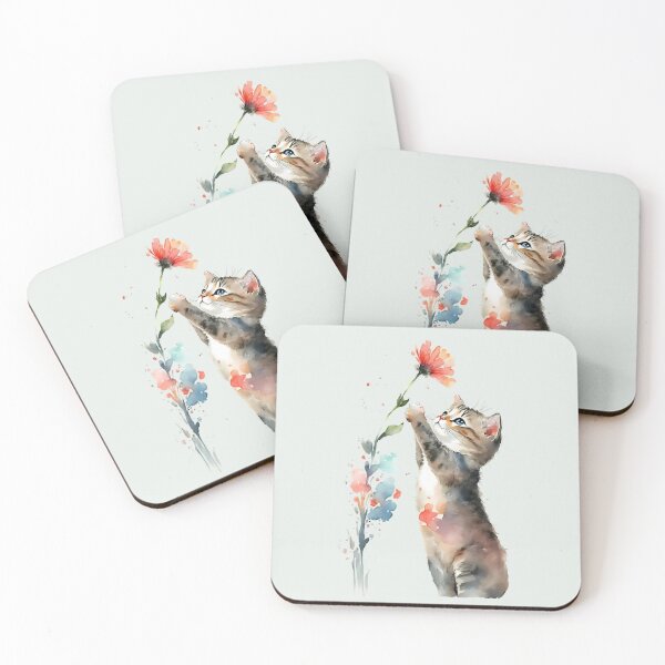 Item preview, Cute Floral Kitten designed and sold by FloreDreamStudio.