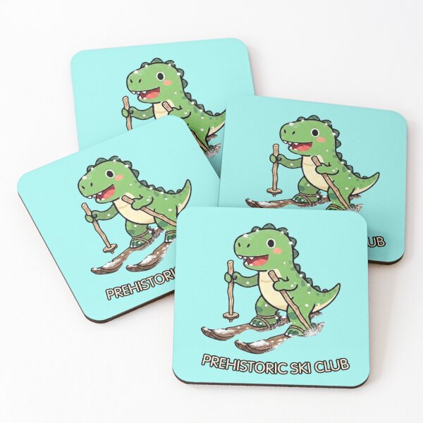 Item preview, Prehistoric Ski Club – Cute Dinosaur Skiing Design designed and sold by BCapybara.