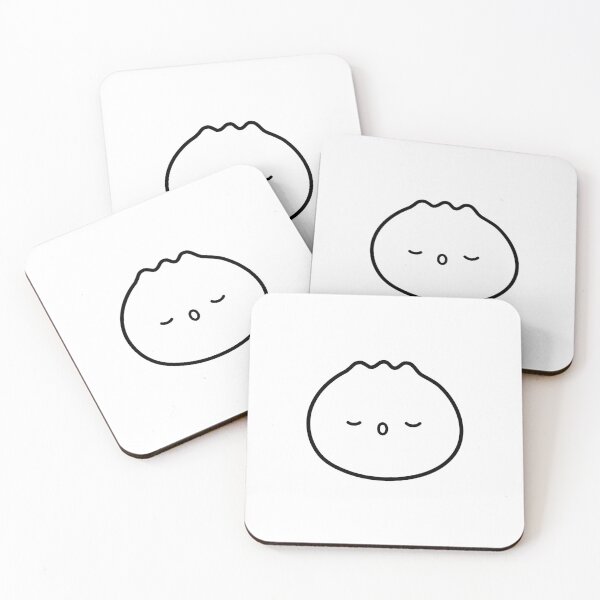 Item preview, Kawaii Dumpling Outline – Closed Eyes Open Mouth Cute Expression designed and sold by EmeraldeaArt.