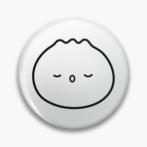 Item preview, Kawaii Dumpling Outline – Closed Eyes Open Mouth Cute Expression designed and sold by EmeraldeaArt.