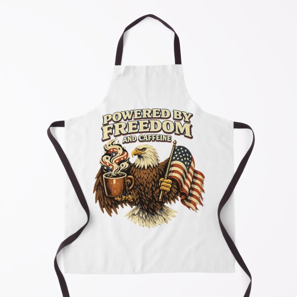 Item preview, Patriotic Eagle Coffee T-Shirt — Powered By Freedom and Caffeine designed and sold by CerealBoxInk.