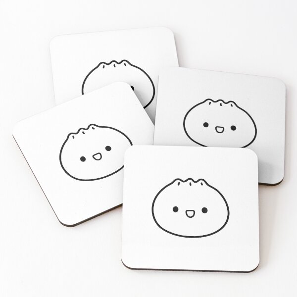 Item preview, Kawaii Dumpling Outline – Open Mouth Smiling Cute Food Line Art designed and sold by EmeraldeaArt.
