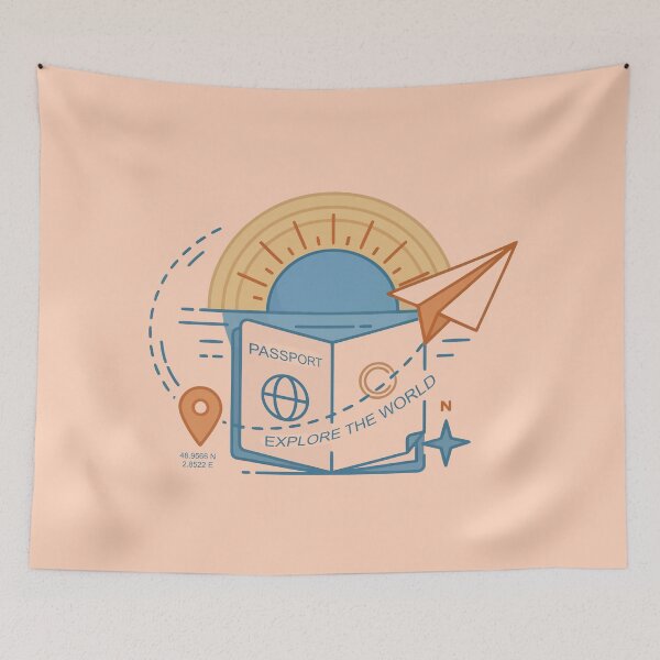 Item preview, Wanderlust Travel Paper Airplane Sun designed and sold by xmoudx.