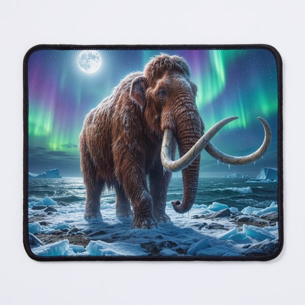 Item preview, Woolly Mammoth Under the Northern Lights designed and sold by Tridentulus.