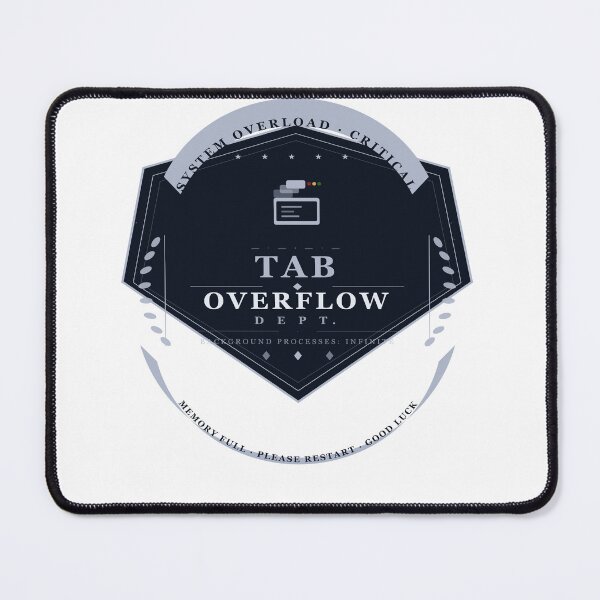 Item preview, Tab Overflow Dept Badge — Funny Vintage Shield Sticker | Overthinking Browser Humor Gift designed and sold by Mega-Shopping.