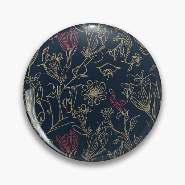 Item preview, Gold Line Art Botanical Wildflower Seamless Pattern designed and sold by NuvoraNest.
