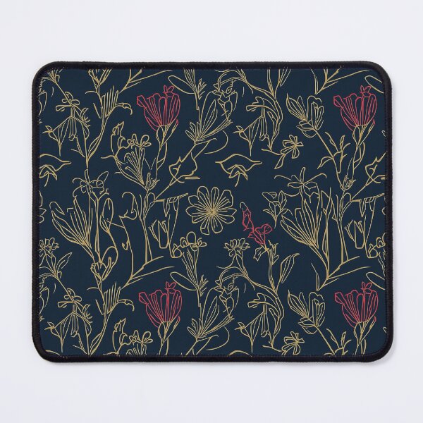 Item preview, Gold Line Art Botanical Wildflower Seamless Pattern designed and sold by NuvoraNest.