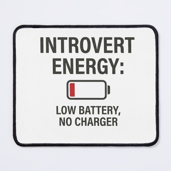 Item preview, Introvert Energy: Low Battery, No Charger | T-shirt designed and sold by animenosekaiii.