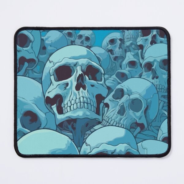 Item preview, Cyan Blue Creepy Pile of Skulls Pattern designed and sold by Centaurosticker.