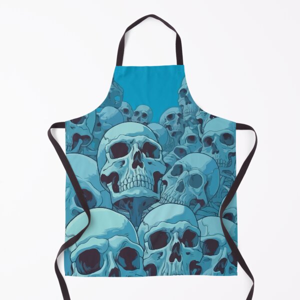 Item preview, Cyan Blue Creepy Pile of Skulls Pattern designed and sold by Centaurosticker.