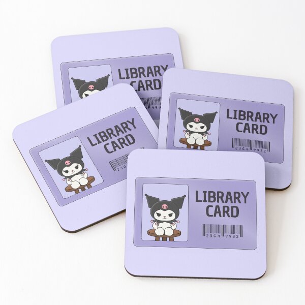 Item preview, grumpy kuromi library card designed and sold by MoTaraDesigns.