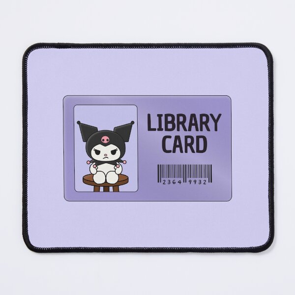 Item preview, grumpy kuromi library card designed and sold by MoTaraDesigns.