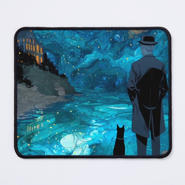 Item preview, Midnight Observation: Starry Night with Black Cat designed and sold by FloreDreamStudio.