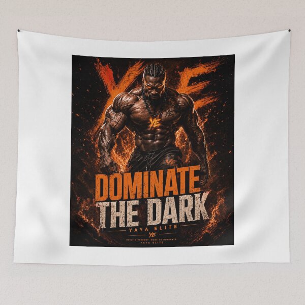 Item preview, DOMINATE THE DARK – YAYA ELITE Dark Gym Motivation Design designed and sold by YAYA ELITE STREETWEAR.