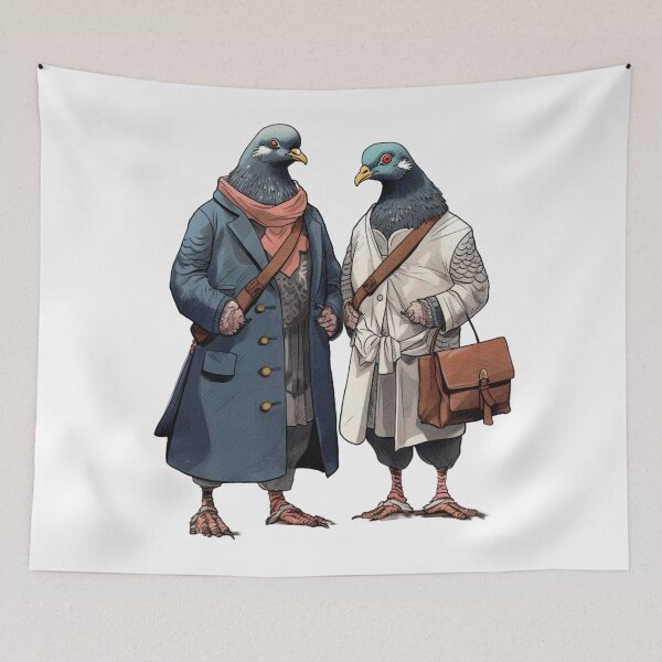 Item preview, Pigeons Wearing Clothes designed and sold by Magenta Merch.