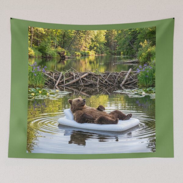 Item preview, Bear Relaxes on the River designed and sold by Tridentulus.