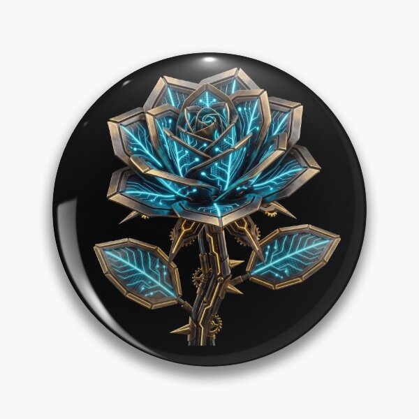 Item preview, Cybernetic Mechanical Rose - Sci-Fi Bio-Tech Neon Flower Art designed and sold by Global-Command.