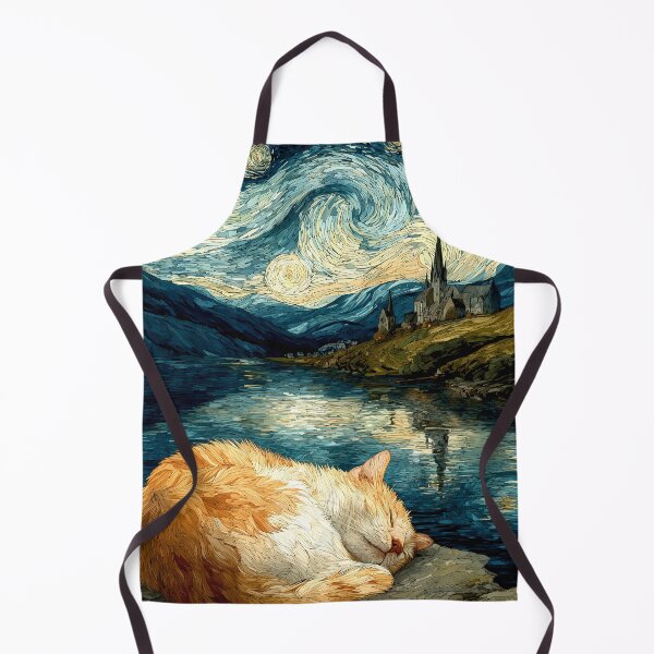 Item preview, Starry Night Ginger Cat: Peaceful Slumber by the Lake designed and sold by FloreDreamStudio.