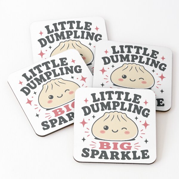 Item preview, Little Dumpling Big Sparkle – Beige Kawaii Winking Dumpling Design designed and sold by EmeraldeaArt.