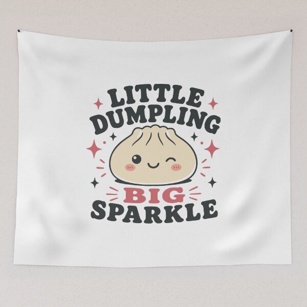 Item preview, Little Dumpling Big Sparkle – Beige Kawaii Winking Dumpling Design designed and sold by EmeraldeaArt.