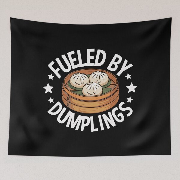 Item preview, Fueled by Dumplings – Cute Dumplings in Bamboo Steamer Box designed and sold by EmeraldeaArt.