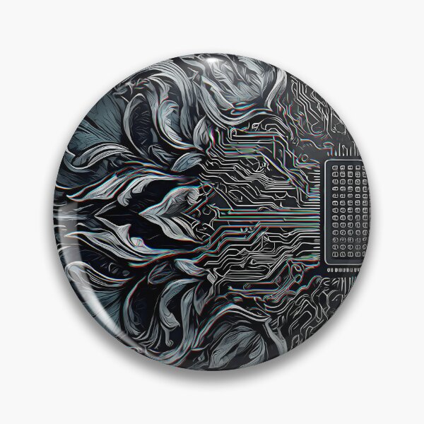Item preview, dark floral tech blue grey illustration devs nature code dejco.art domin designed and sold by dejco.art.