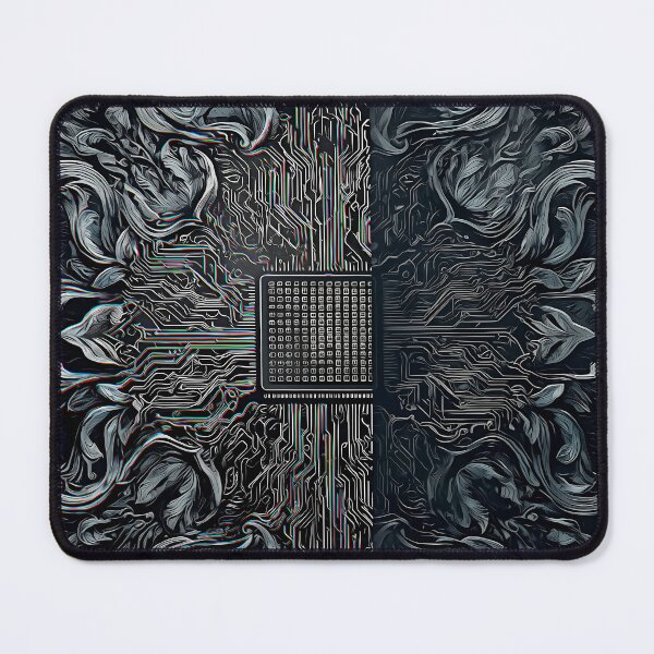 Item preview, dark floral tech blue grey illustration devs nature code dejco.art domin designed and sold by dejco.art.