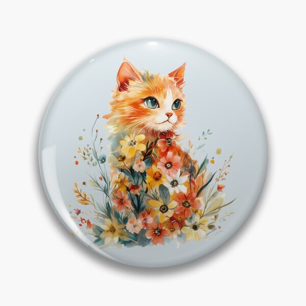 Item preview, Elegant Orange Cat in Bloom designed and sold by FloreDreamStudio.