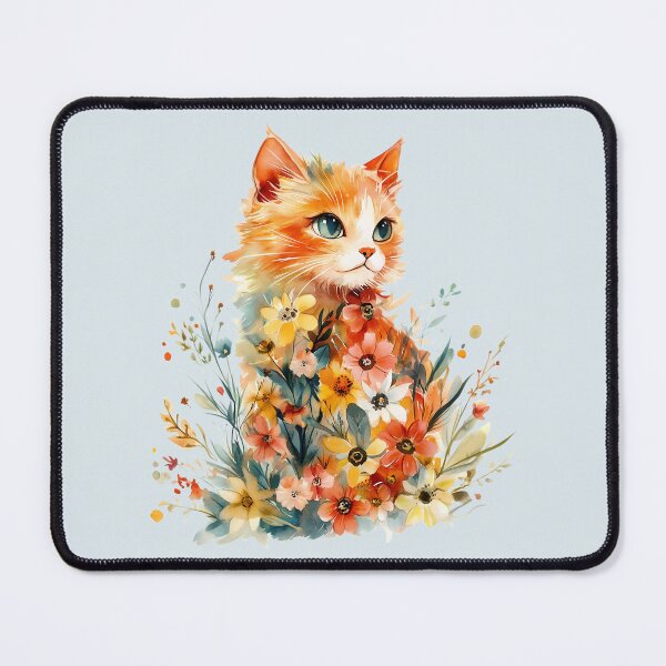 Item preview, Elegant Orange Cat in Bloom designed and sold by FloreDreamStudio.