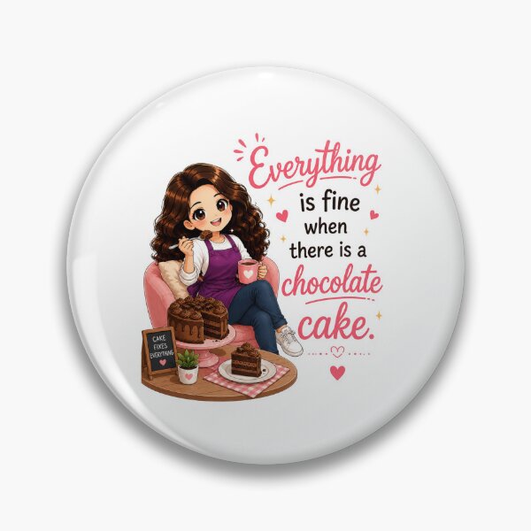 Item preview, Everything is Fine When There is a Chocolate Cake designed and sold by thecookiegallery.