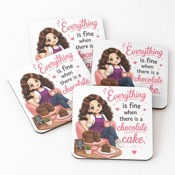 Item preview, Everything is Fine When There is a Chocolate Cake designed and sold by thecookiegallery.