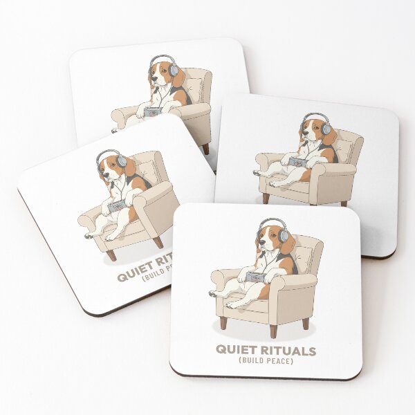 Item preview, Cozy Beagle Listening to Music Retro Illustration designed and sold by Cozy Vintage Animal.