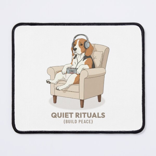 Item preview, Cozy Beagle Listening to Music Retro Illustration designed and sold by Cozy Vintage Animal.