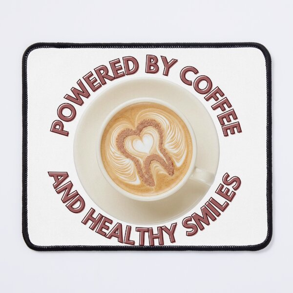 Item preview, Powered by Coffee and Healthy Smiles designed and sold by CozypagesStudio.