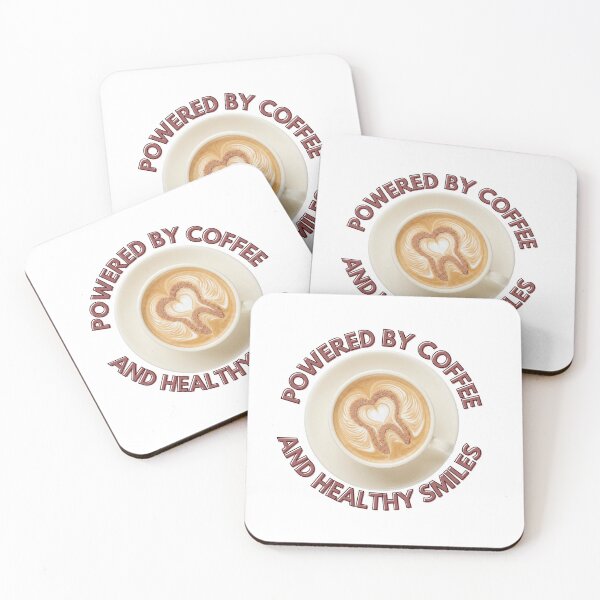 Item preview, Powered by Coffee and Healthy Smiles designed and sold by CozypagesStudio.