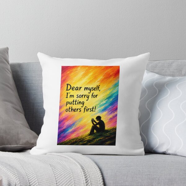 Item preview, Self Love Healing Journey  vintage colorful sunset sky begging myself Quote Art – Dear Myself, I'm Sorry for Putting Others First Sorry to myself  designed and sold by Shukasya-Arts.