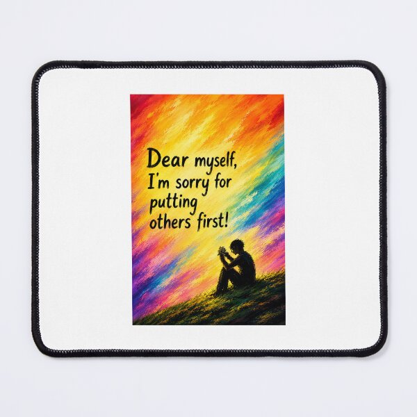 Item preview, Self Love Healing Journey vintage colorful sunset sky begging myself Quote Art – Dear Myself, I'm Sorry for Putting Others First Sorry to myself designed and sold by Shukasya-Arts.