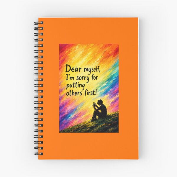 Item preview, Self Love Healing Journey  vintage colorful sunset sky begging myself Quote Art – Dear Myself, I'm Sorry for Putting Others First Sorry to myself  designed and sold by Shukasya-Arts.