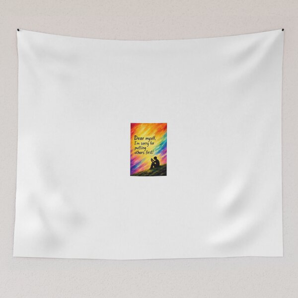 Item preview, Self Love Healing Journey  vintage colorful sunset sky begging myself Quote Art – Dear Myself, I'm Sorry for Putting Others First Sorry to myself  designed and sold by Shukasya-Arts.