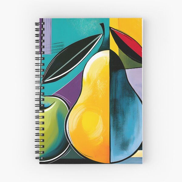 Item preview, Orchard Trio in Geometric Color - Two Pears and an Apple in Vibrant Abstract Harmony designed and sold by OlfactoART Studio.