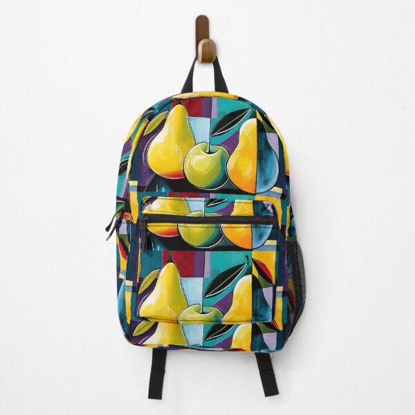 Item preview, Orchard Trio in Geometric Color - Two Pears and an Apple in Vibrant Abstract Harmony designed and sold by OlfactoART Studio.