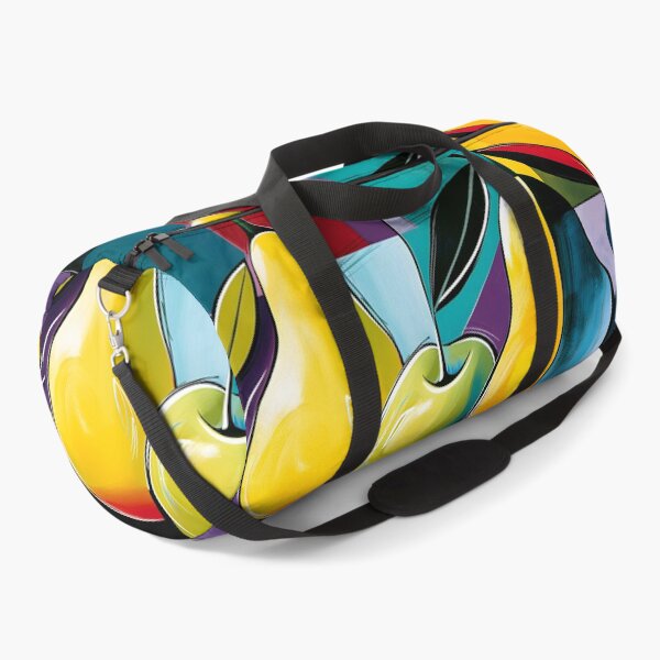 Item preview, Orchard Trio in Geometric Color - Two Pears and an Apple in Vibrant Abstract Harmony designed and sold by OlfactoART Studio.