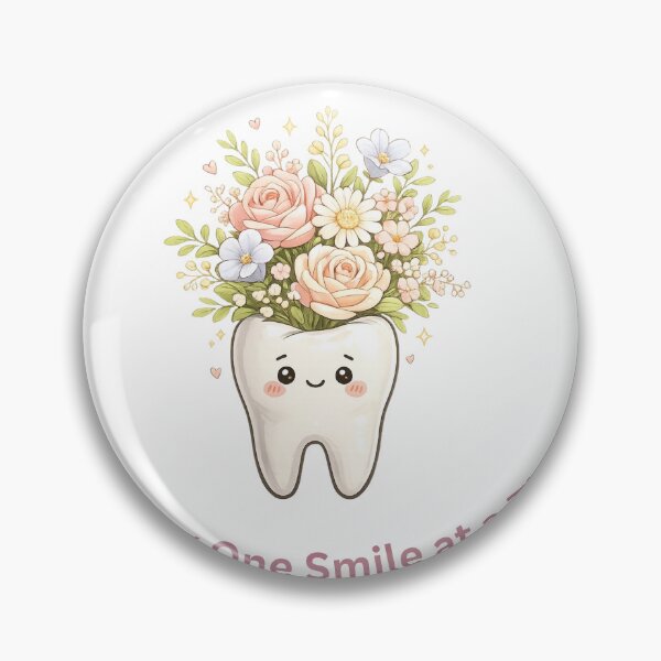 Item preview, Blooming One Smile at a Time Cute Tooth Sticker designed and sold by CozypagesStudio.