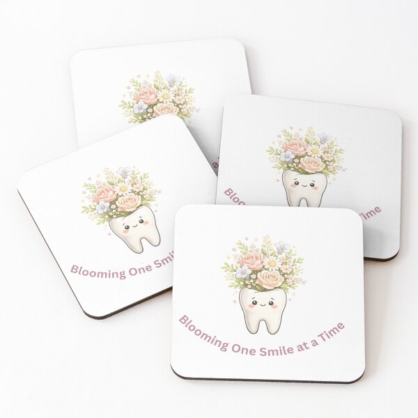 Item preview, Blooming One Smile at a Time Cute Tooth Sticker designed and sold by CozypagesStudio.