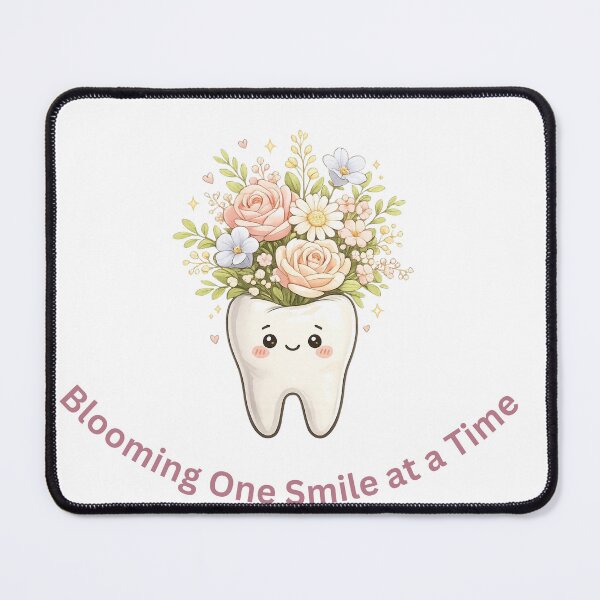 Item preview, Blooming One Smile at a Time Cute Tooth Sticker designed and sold by CozypagesStudio.