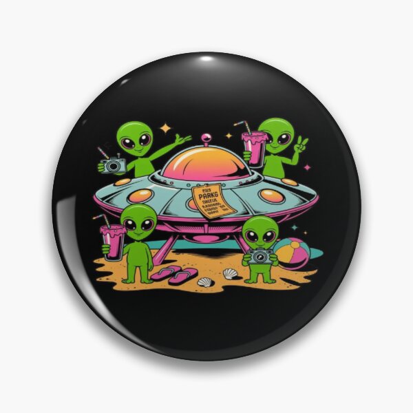 Item preview, Funny Cartoon Green Alien Tropical Beach Holiday Sticker designed and sold by DailySparks.