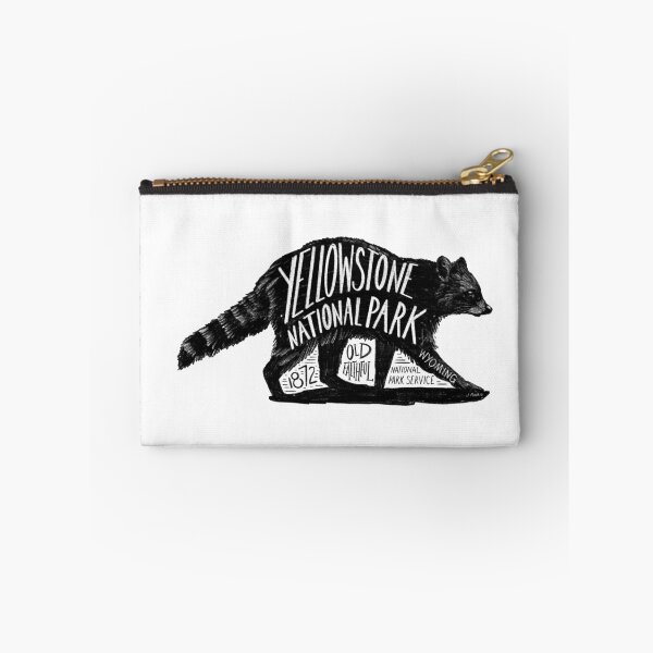 Item preview, Yellowstone National Park Raccoon Label designed and sold by John Morris Illustration.