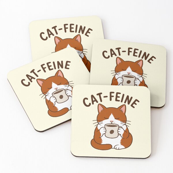 Item preview, Cute Orange Cat Enjoying Coffee Cat-feine designed and sold by merchloh128.