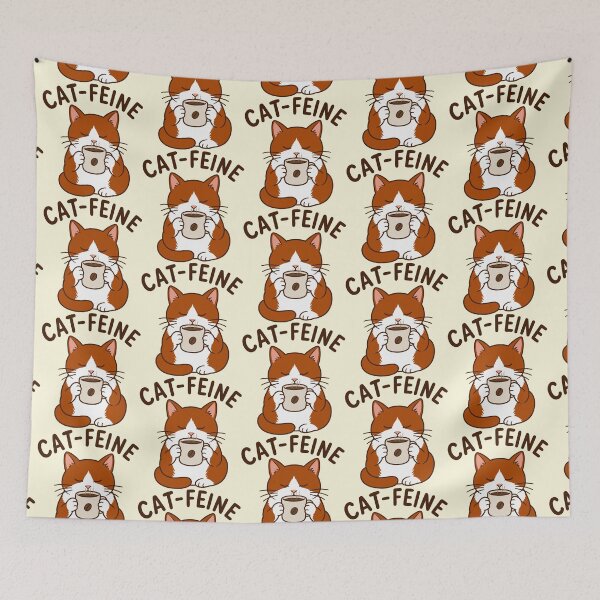 Item preview, Cute Orange Cat Enjoying Coffee Cat-feine designed and sold by merchloh128.