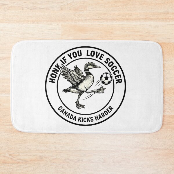 Item preview, Loon Soccer Kick - Funny Canadian Wildlife Football Design designed and sold by laughingshirts.